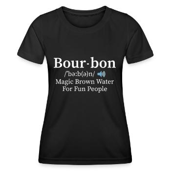 Bour-bon Magic Brown Water For Fun People Whiskey - Frauen Funktions-T-Shirt - Schwarz - Vorne - AI Model Female 172 light (172cm)