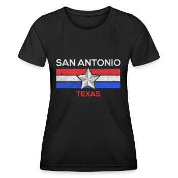 San Antonio flag design for proud - Women's Functional T-Shirt - black - Front - AI Model Female 172 light (172cm)