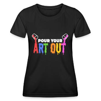 Pour your art out - Women's Functional T-Shirt - black - Front - AI Model Female 172 light (172cm)