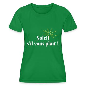 Soleil s’il vous plaît - T-shirt sport Femme - vert - Devant - AI Model Female 172 dark (172cm)