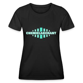 Profession : Assistant(e) de laboratoire chimique - T-shirt sport Femme - noir - Devant - AI Model Female 172 light (172cm)