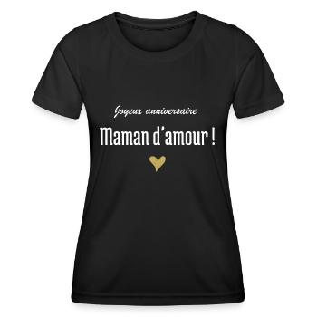 Happy Birthday Love Mom - Women's Functional T-Shirt - black - Front - AI Model Female 172 light (172cm)