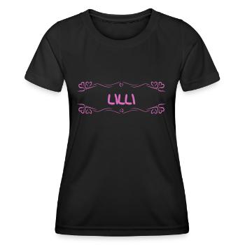 Nom Lilli - T-shirt sport Femme - noir - Devant - AI Model Female 172 light (172cm)