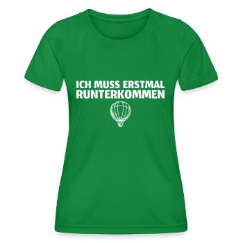 Ballonfahren Erstmal Runterkommen Ballonfahrer - Frauen Funktions-T-Shirt - Kelly Green - Vorne - AI Model Female 172 dark (172cm)