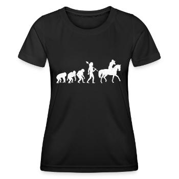 Pferdefotografie Reiten Evolution Foto - Frauen Funktions-T-Shirt - Schwarz - Vorne - AI Model Female 172 light (172cm)