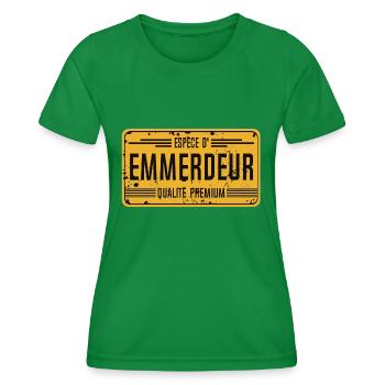 emmerdeur insulte humour panneau plaque - T-shirt sport Femme - vert - Devant - AI Model Female 172 dark (172cm)