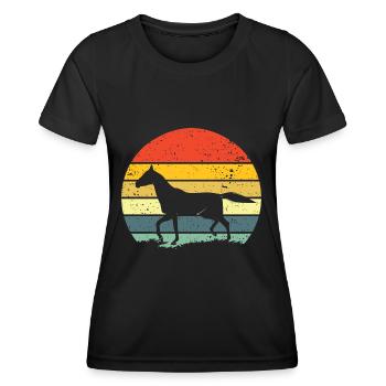 Reiten Pferd Pferdesport Reiterhof Dressurreiten - Frauen Funktions-T-Shirt - Schwarz - Vorne - AI Model Female 172 light (172cm)