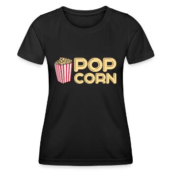 Popcorn - Frauen Funktions-T-Shirt - Schwarz - Vorne - AI Model Female 172 light (172cm)