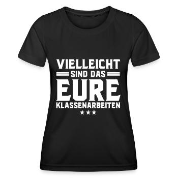 vielleicht sind das eure klassenarbeiten - Frauen Funktions-T-Shirt - Schwarz - Vorne - AI Model Female 172 light (172cm)