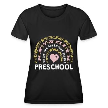 Jardin d’enfants où le voyage commence Préscolaire - T-shirt sport Femme - noir - Devant - AI Model Female 172 light (172cm)