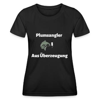 Plumsangler aus Überzeugung - Frauen Funktions-T-Shirt - Schwarz - Vorne - AI Model Female 172 light (172cm)