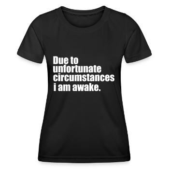 Erwachen lustiges Zitat - Frauen Funktions-T-Shirt - Schwarz - Vorne - AI Model Female 172 light (172cm)