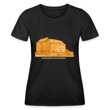 Heldrungen moated castle fortress Thuringia - Women's Functional T-Shirt - black - Front - AI Model Female 172 light (172cm)