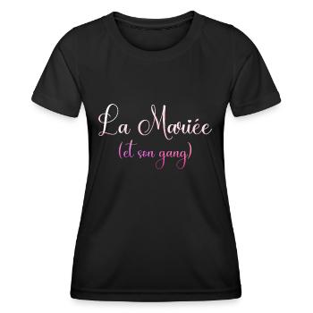 La mariée et son gang evjf future mariée mariage - T-shirt sport Femme - noir - Devant - AI Model Female 172 light (172cm)