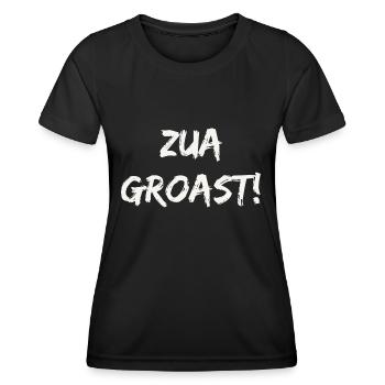 Zua groast - Frauen Funktions-T-Shirt - Schwarz - Vorne - AI Model Female 172 light (172cm)