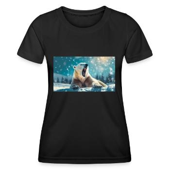 Animaux mignons qui se détendent – ours polaire - T-shirt sport Femme - noir - Devant - AI Model Female 172 light (172cm)