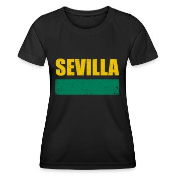 Sevilla Vintage - Frauen Funktions-T-Shirt - Schwarz - Vorne - AI Model Female 172 light (172cm)