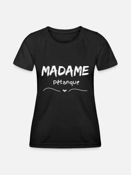 Madame Pétanque - Frauen Funktions-T-Shirt - Schwarz