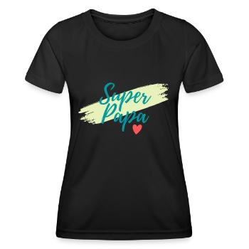 Super-Papa - Frauen Funktions-T-Shirt - Schwarz - Vorne - AI Model Female 172 light (172cm)
