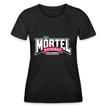 Maurer "Mörtel Kombat" - Frauen Funktions-T-Shirt - Schwarz - Vorne - AI Model Female 172 light (172cm)