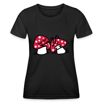 Drugs mushrooms - Women's Functional T-Shirt - black - Front - AI Model Female 172 light (172cm)