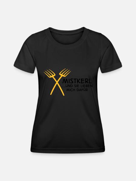 Mistkerl - Frauen Funktions-T-Shirt - Schwarz