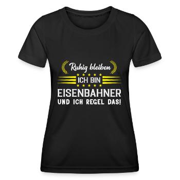 Eisenbahner Eisenbahn Geschenk - Frauen Funktions-T-Shirt - Schwarz - Vorne - AI Model Female 172 light (172cm)