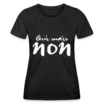Oui mais non T-Shirt - Frauen Funktions-T-Shirt - Schwarz - Vorne - AI Model Female 172 light (172cm)