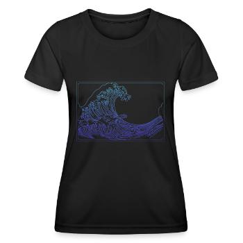 Nur Wellen - Frauen Funktions-T-Shirt - Schwarz - Vorne - AI Model Female 172 light (172cm)