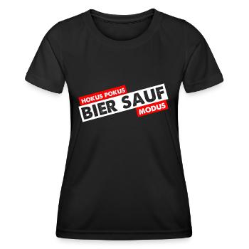 Hokus Pokus Bier Sauf Modus Biertrinker Party - Frauen Funktions-T-Shirt - Schwarz - Vorne - AI Model Female 172 light (172cm)
