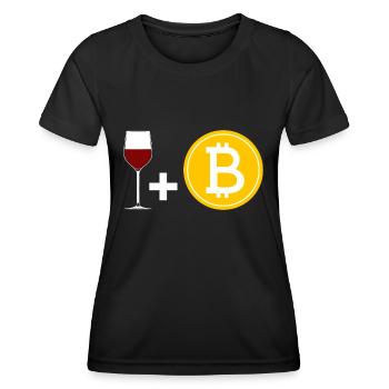 vin rouge et bitcoin - T-shirt sport Femme - noir - Devant - AI Model Female 172 light (172cm)