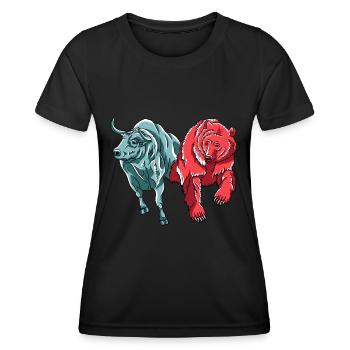 Bull Vs. Bear Crypto Chart Crypto Crypto-monnaie Hodler - T-shirt sport Femme - noir - Devant - AI Model Female 172 light (172cm)