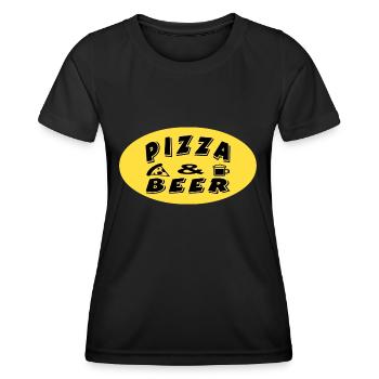 Pizza - Frauen Funktions-T-Shirt - Schwarz - Vorne - AI Model Female 172 light (172cm)