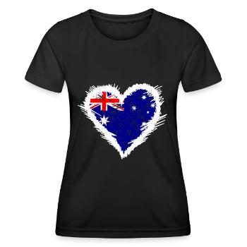 Australia - Women's Functional T-Shirt - black - Front - AI Model Female 172 light (172cm)