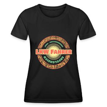 LKW Fahrer - Frauen Funktions-T-Shirt - Schwarz - Vorne - AI Model Female 172 light (172cm)