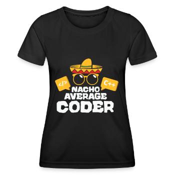 Nacho Average Coder Coding Taco Mexican Programmer - Frauen Funktions-T-Shirt - Schwarz - Vorne - AI Model Female 172 light (172cm)