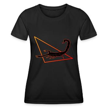 Scorpion en rouge/orange - T-shirt sport Femme - noir - Devant - AI Model Female 172 light (172cm)