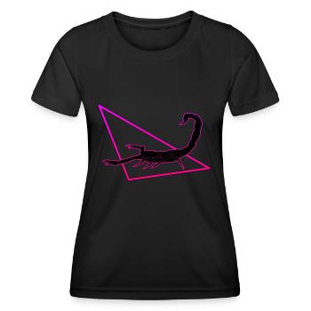 Scorpion en violet/rose - T-shirt sport Femme - noir - Devant - AI Model Female 172 light (172cm)
