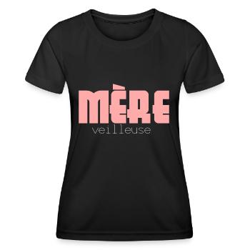 mère veilleuse - T-shirt sport Femme - noir - Devant - AI Model Female 172 light (172cm)