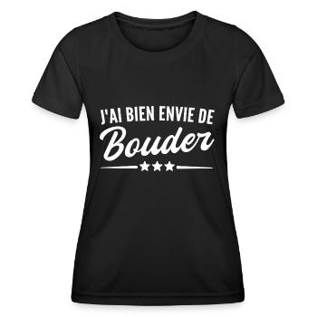 j ai bien envie de bouder - T-shirt sport Femme - noir - Devant - AI Model Female 172 light (172cm)