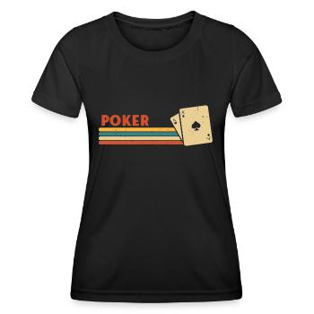 Poker Vintage Aces Spades Retro Texas Hold’em - T-shirt sport Femme - noir - Devant - AI Model Female 172 light (172cm)