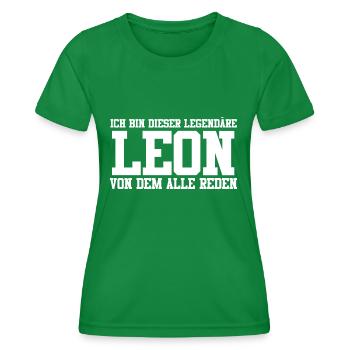 Leon Name Design - Frauen Funktions-T-Shirt - Kelly Green - Vorne - AI Model Female 172 dark (172cm)