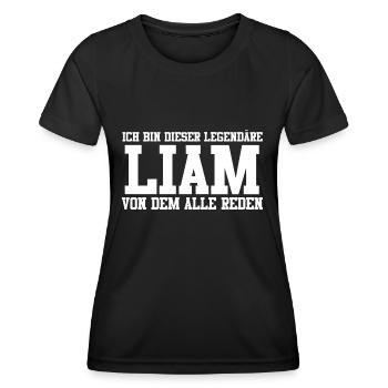 Liam Name Design - Frauen Funktions-T-Shirt - Schwarz - Vorne - AI Model Female 172 light (172cm)