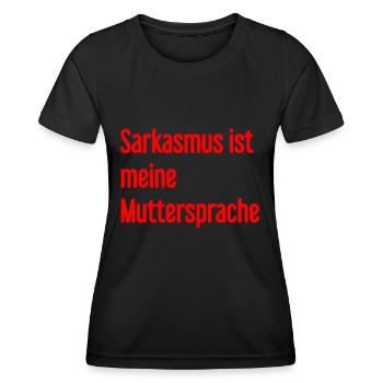 Sarcasme Pro - T-shirt sport Femme - noir - Devant - AI Model Female 172 light (172cm)