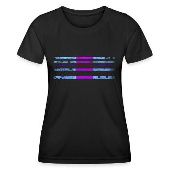 Streifen Deko - Horizontal Muster - Frauen Funktions-T-Shirt - Schwarz - Vorne - AI Model Female 172 light (172cm)