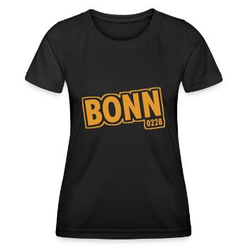 Bonn 0228 Vorwahl - Frauen Funktions-T-Shirt - Schwarz - Vorne - AI Model Female 172 light (172cm)