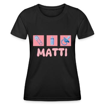 Matti as a pacifier - Women's Functional T-Shirt - black - Front - AI Model Female 172 light (172cm)