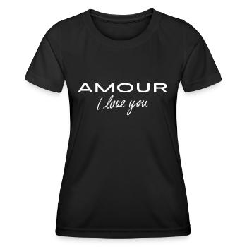 Amour i love you - Women's Functional T-Shirt - black - Front - AI Model Female 172 light (172cm)