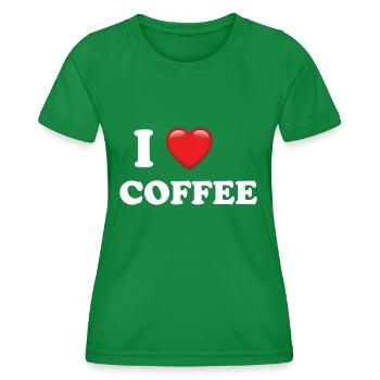 I Love Coffee Coffeeshop kaffee espresso - Frauen Funktions-T-Shirt - Kelly Green - Vorne - AI Model Female 172 dark (172cm)