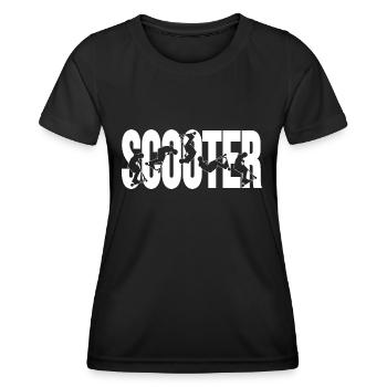 Vintage Stunt Scooter Tretroller Skater Geschenk - Frauen Funktions-T-Shirt - Schwarz - Vorne - AI Model Female 172 light (172cm)